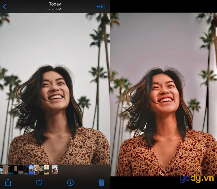 Công thức chỉnh ảnh iphone màu nâu ấm