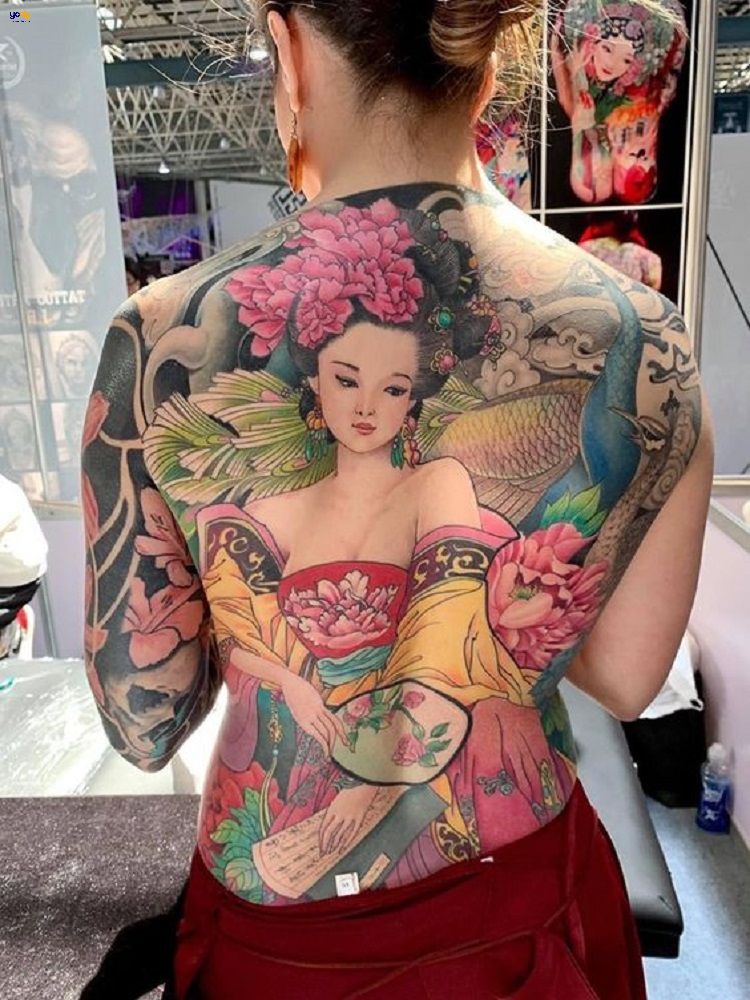 Tattoo geisha hoa đào