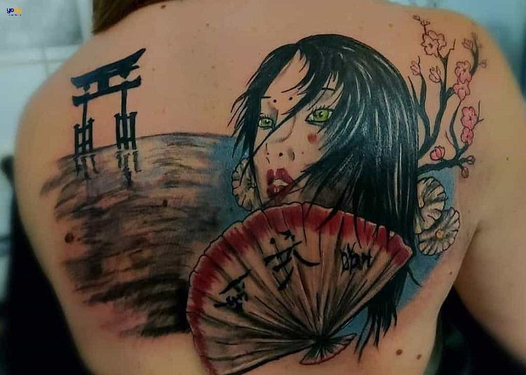 Tattoo geisha hoa đào