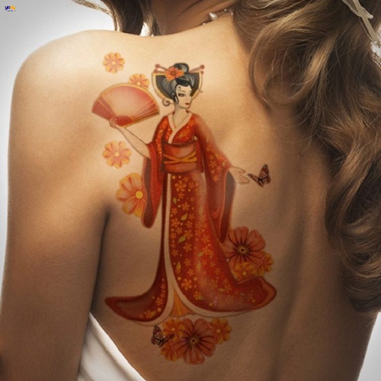 Tattoo geisha hoa đào