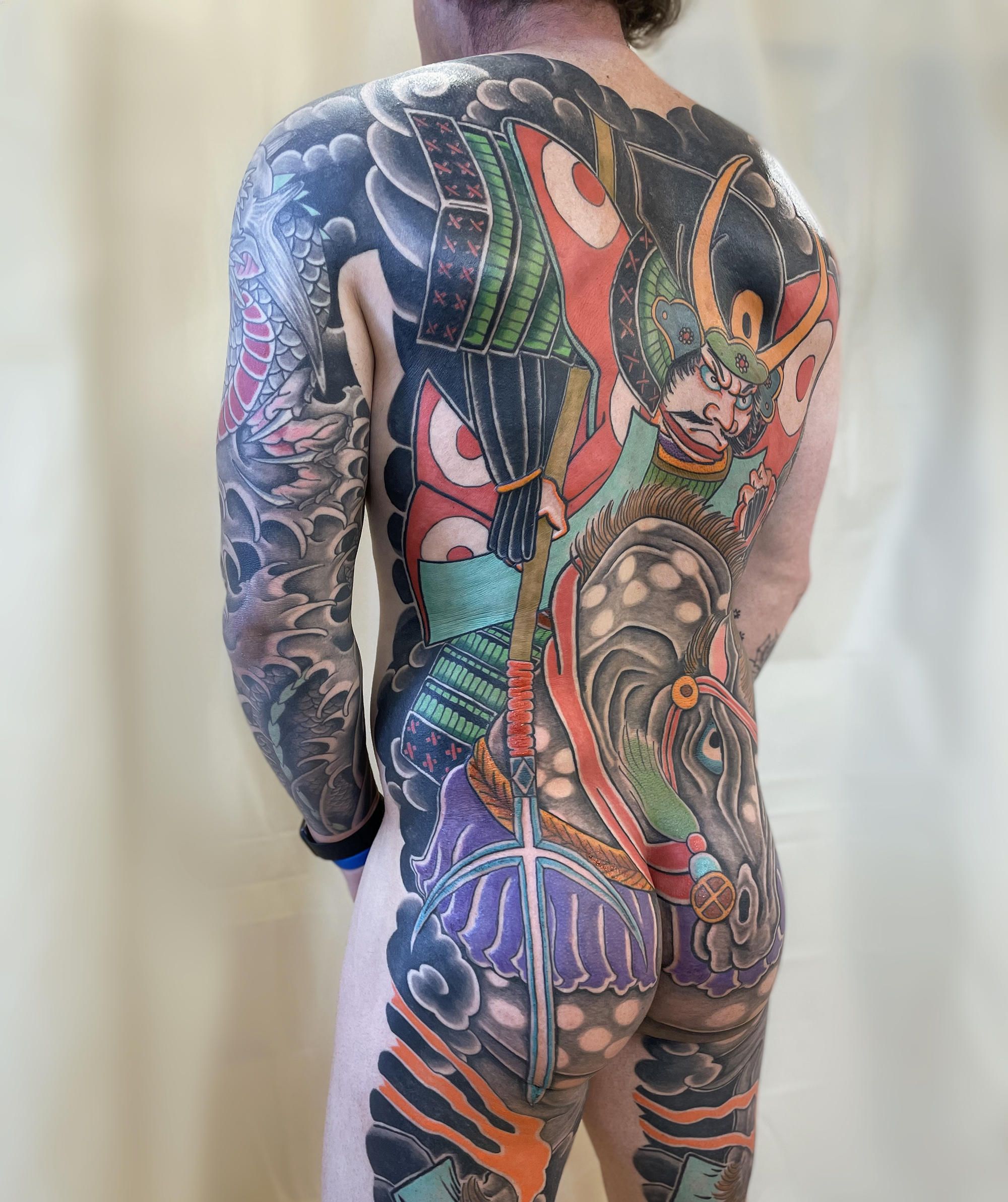 Tattoo Nhật kín lưng chiến binh samurai