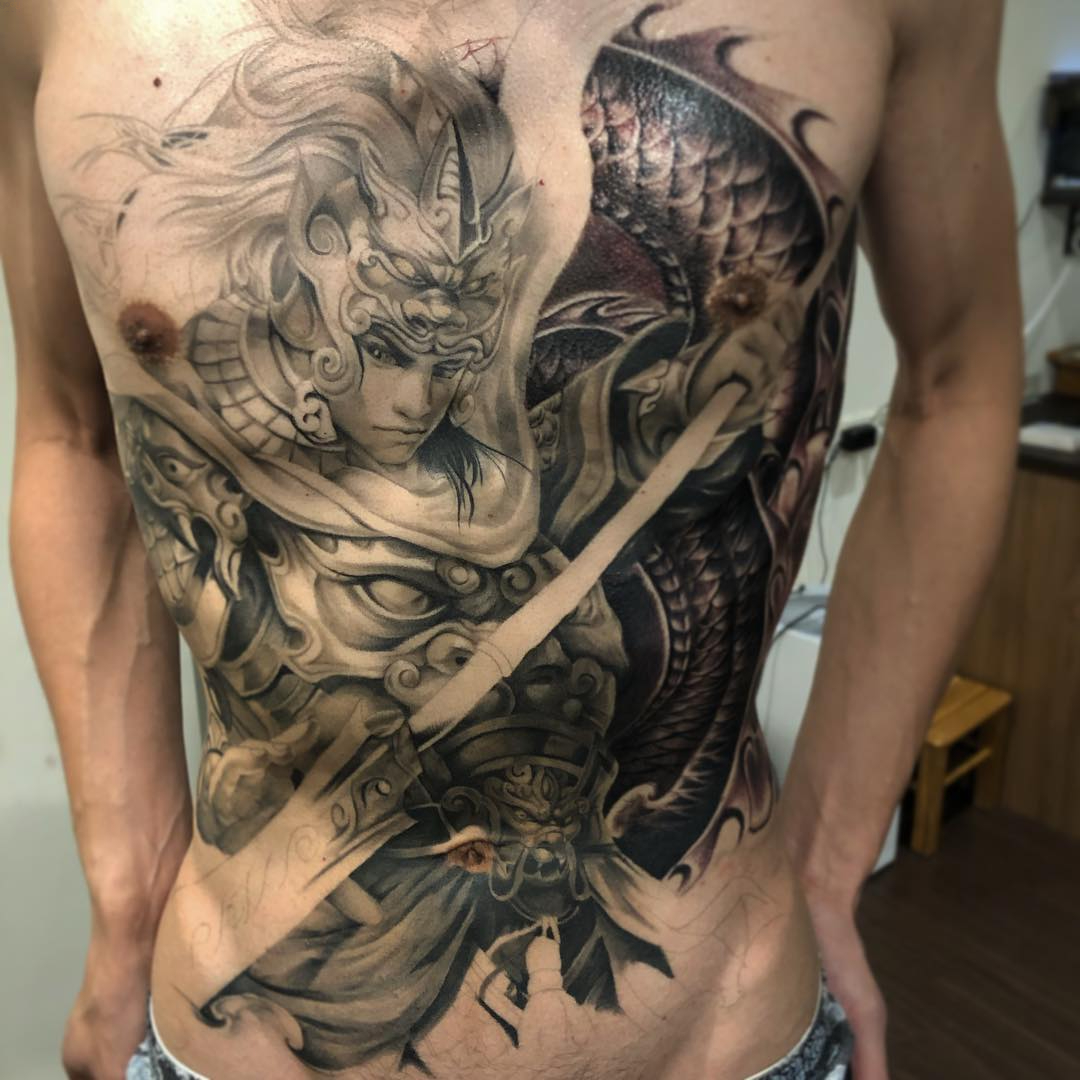 Tattoo Triệu Vân full body