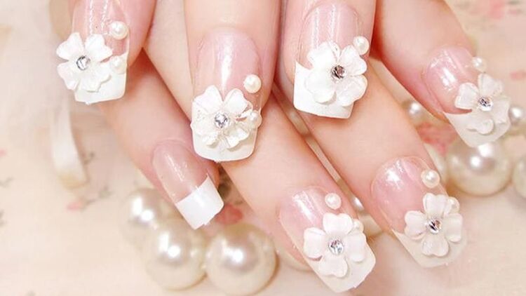 Mẫu nail cô dâu