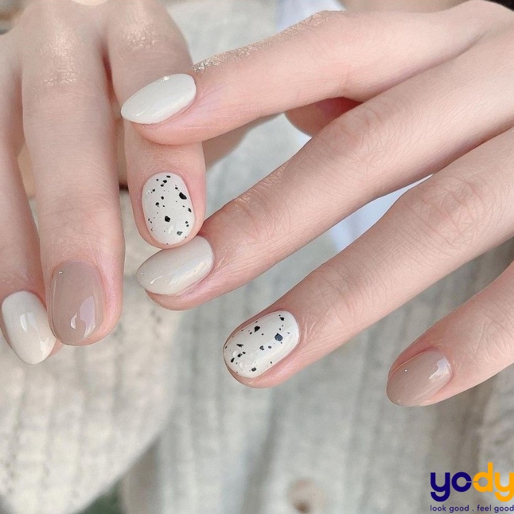 Nail ombre trắng sữa