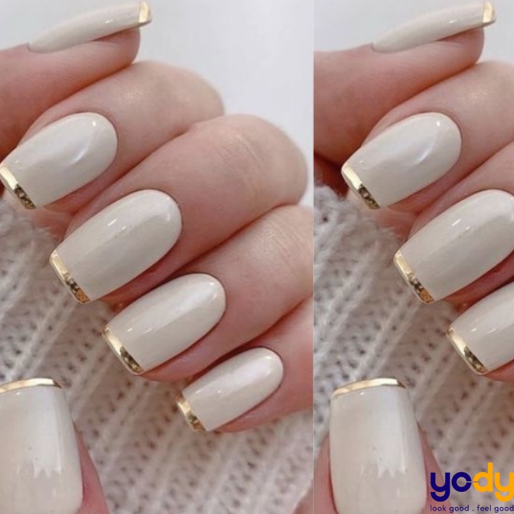 Nail ombre trắng sữa