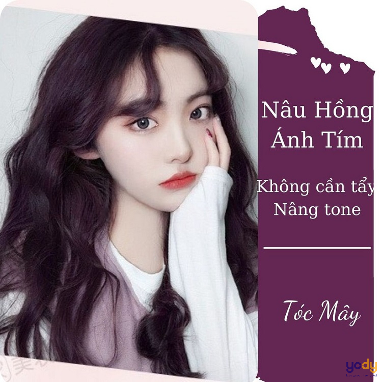 Tóc màu nâu hồng ánh tím