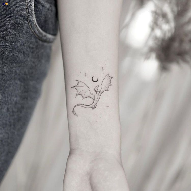 Hình xăm con rồng mini cute