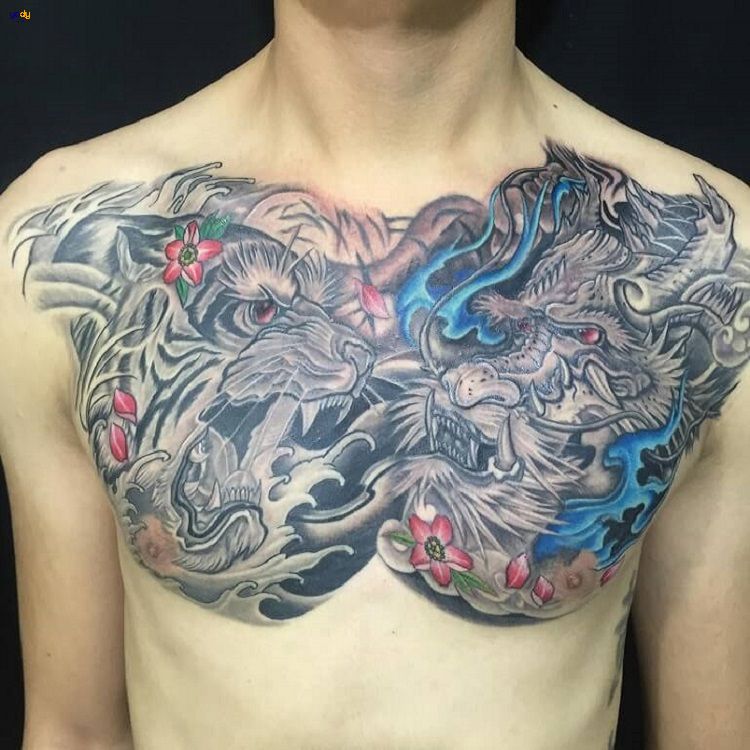 Hình xăm con rồng ở ngực