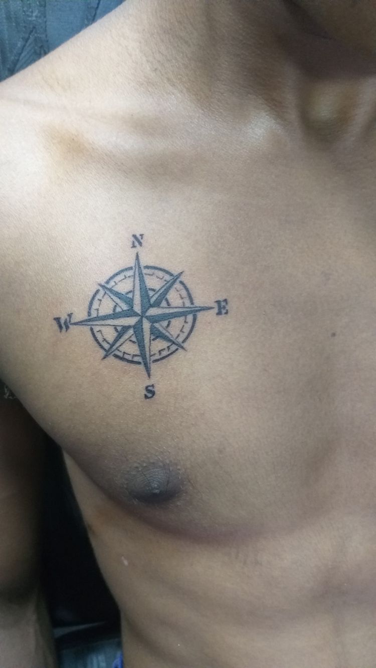 Tattoo hình la bàn đơn giản nhưng ý nghĩa