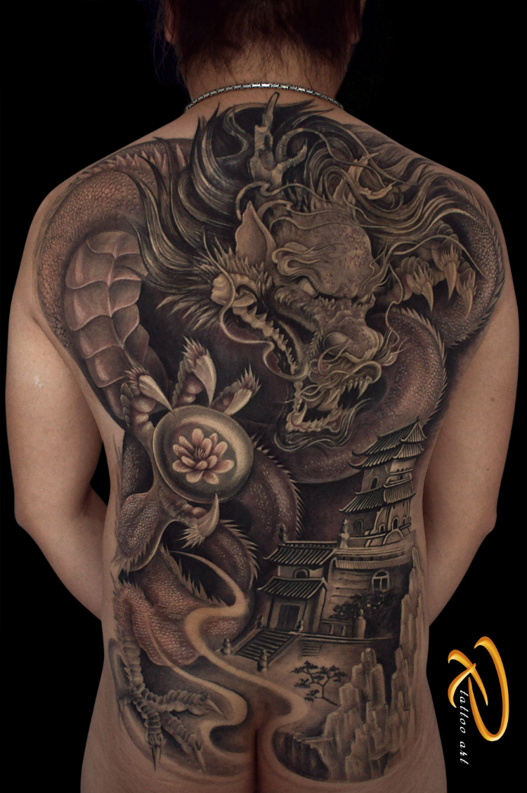 Tattoo rồng full lưng