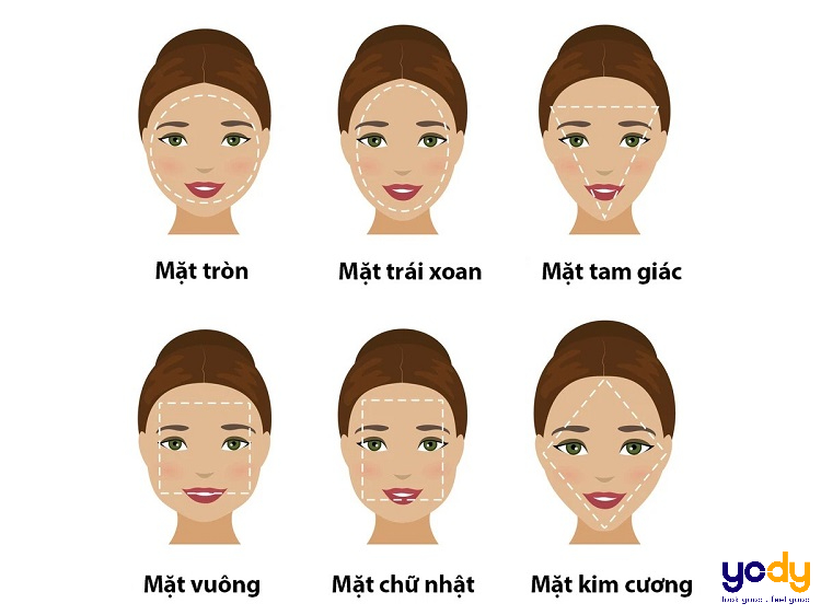 gương mặt tròn vuông đeo kính gì