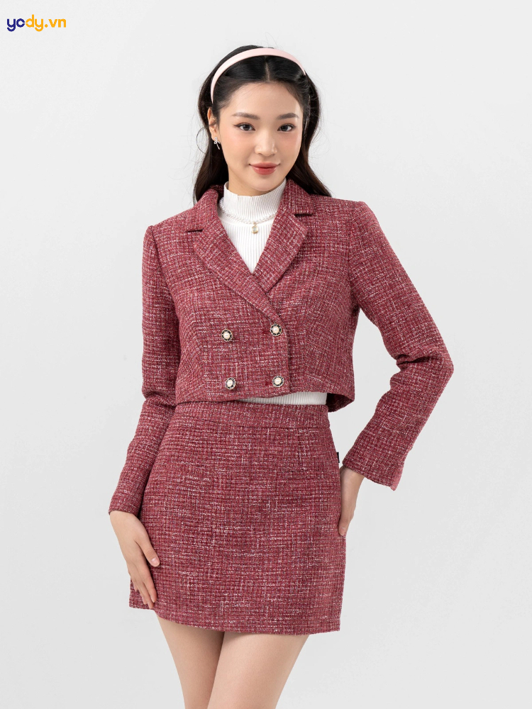 Áo khoác dạ tweed thời thượng