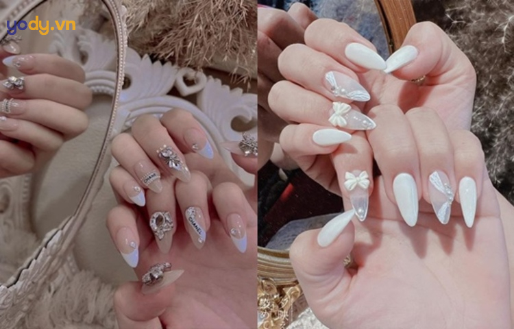 Mẫu nail đơn giản cho cô dâu tinh tế