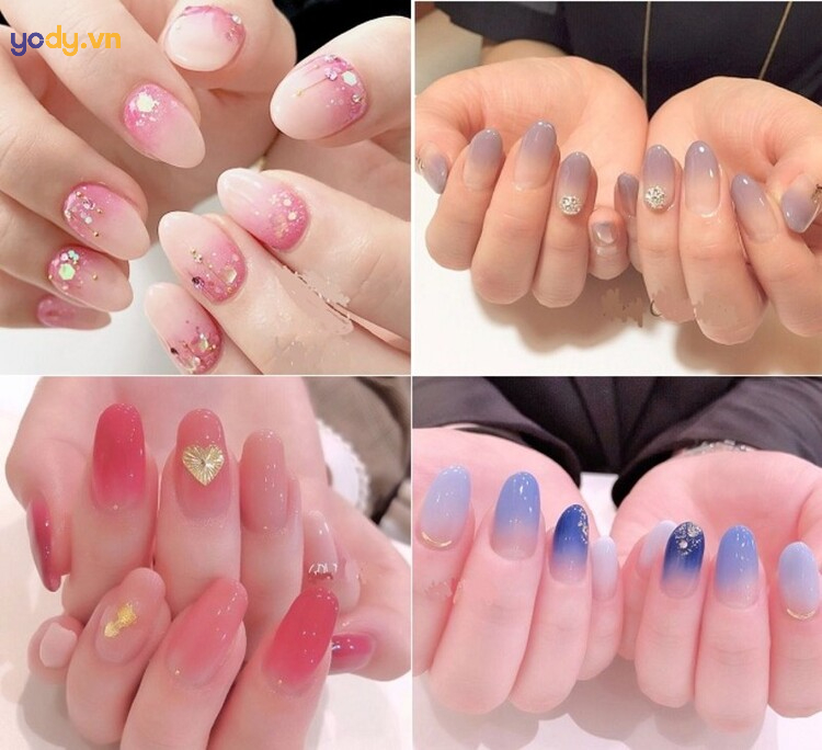 Mẫu nail đơn giản màu pastel