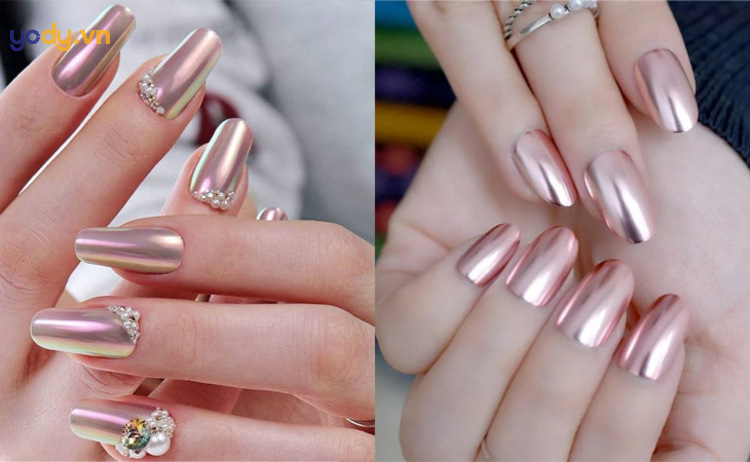 Nail style đơn giản tráng gương