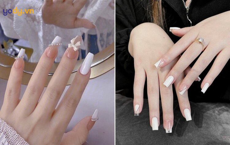 Mẫu nail đơn giản mà không kém phần sang trọng