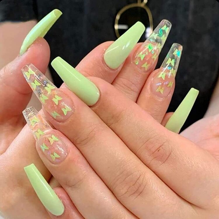 Nail xanh lá đậm