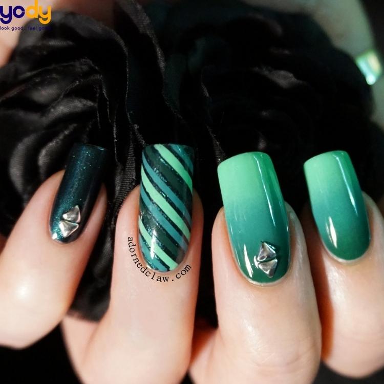 mẫu nail xanh lá đẹp