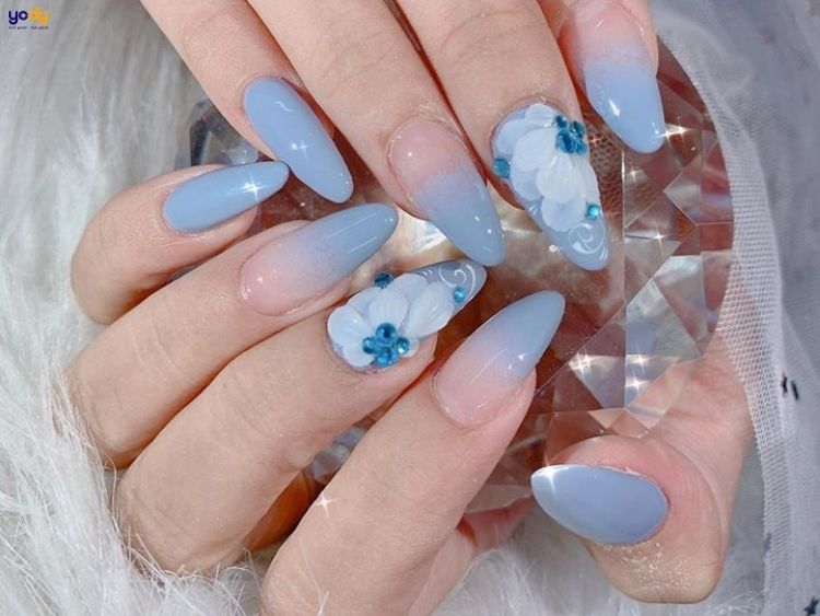 Cách chọn màu nail xanh dương nhạt phù hợp