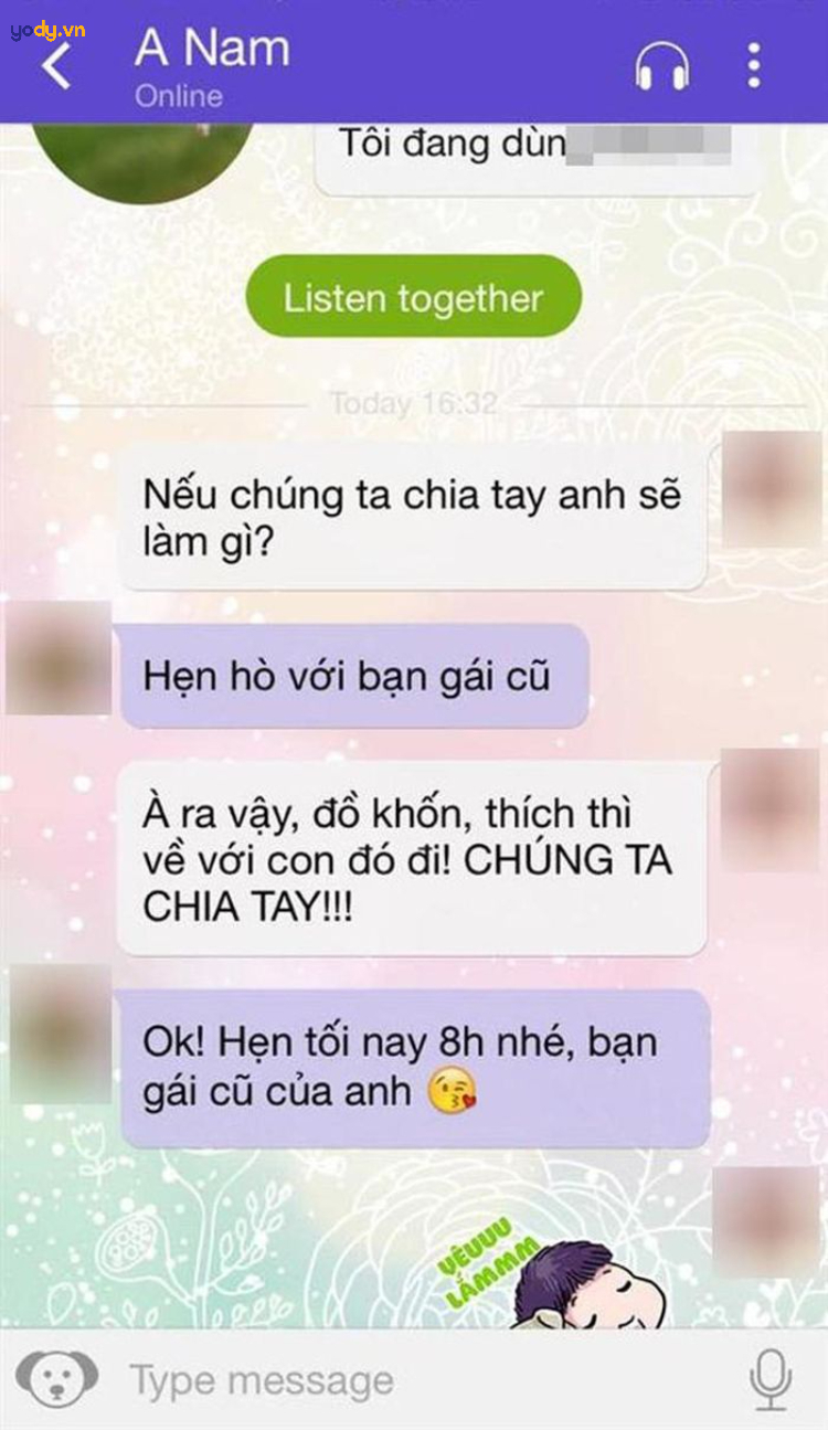 Mess tin nhắn troll người yêu chia tay