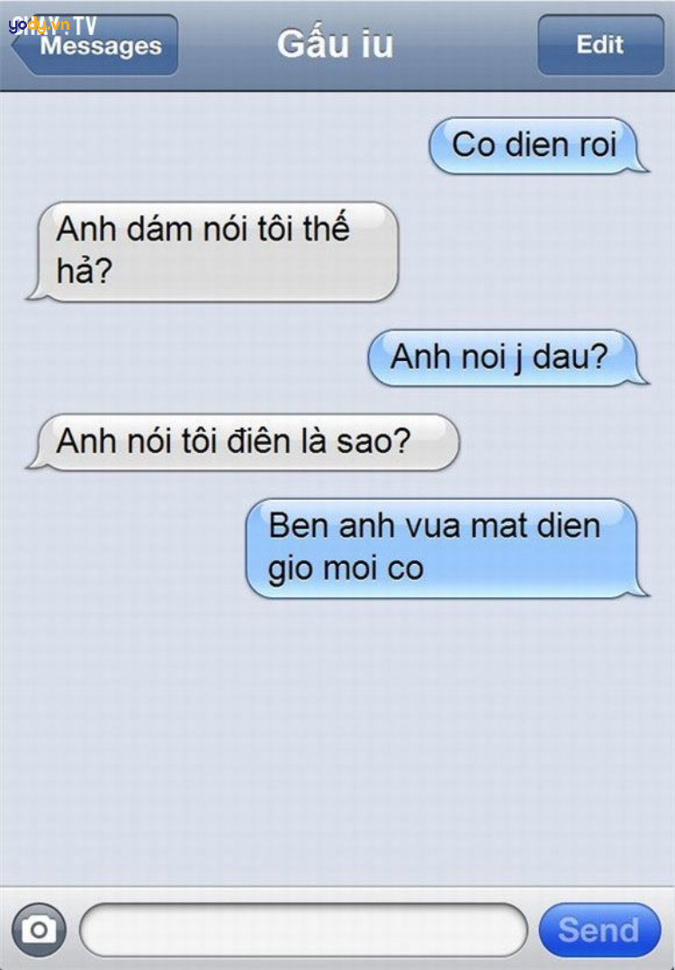 Tin nhắn troll người yêu hài hước