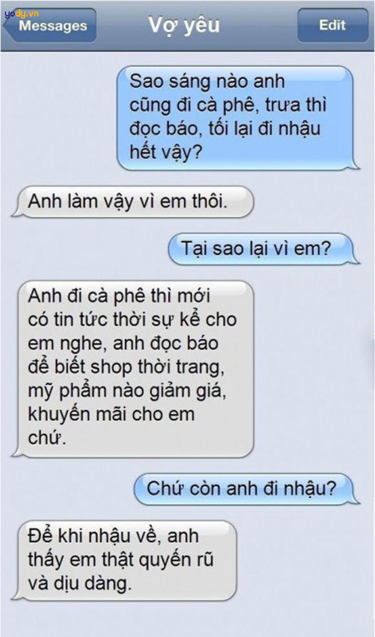 Tin nhắn troll, nịnh người yêu