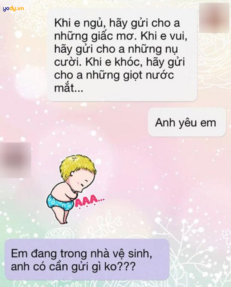 Tin nhắn troll người yêu bá đạo, cười vỡ bụng