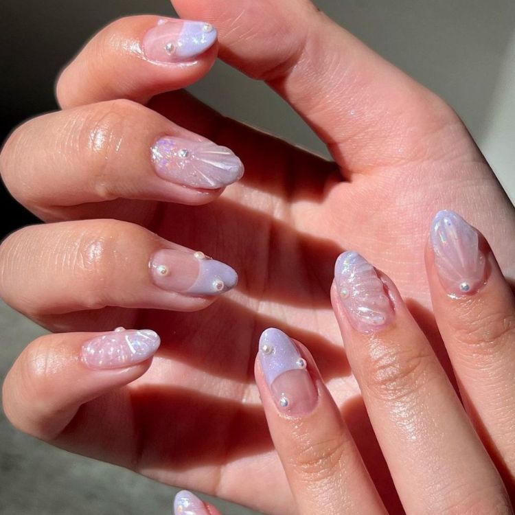 Mẫu nail cô dâu đơn giản