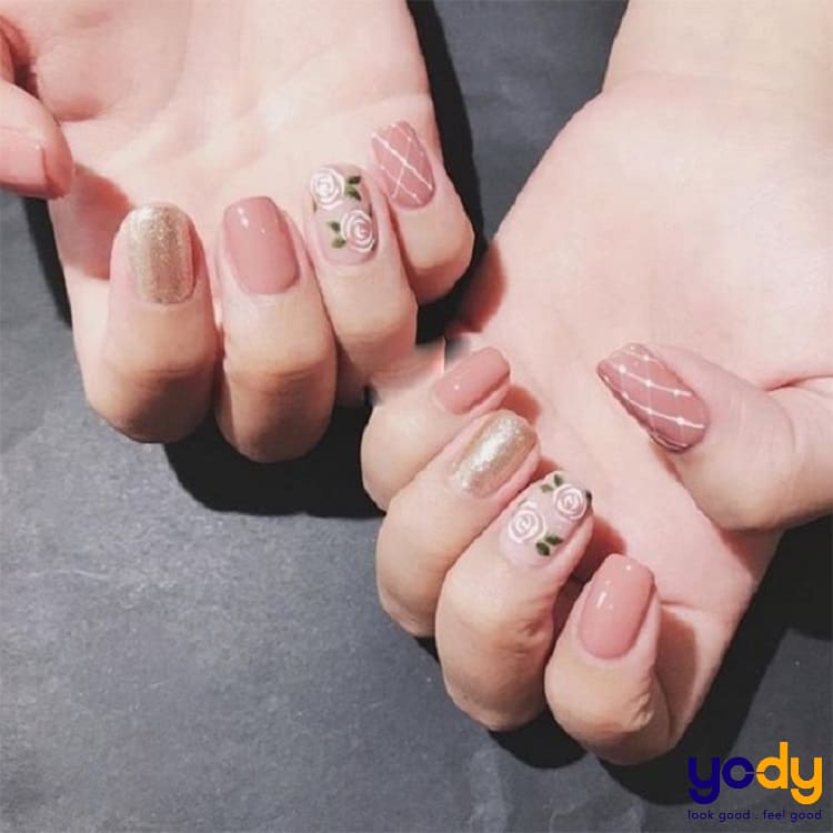 mẫu nail hồng đất đẹp