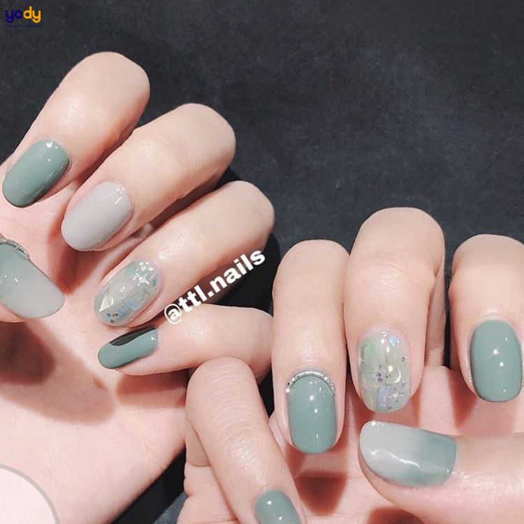  nail màu xanh ngọc