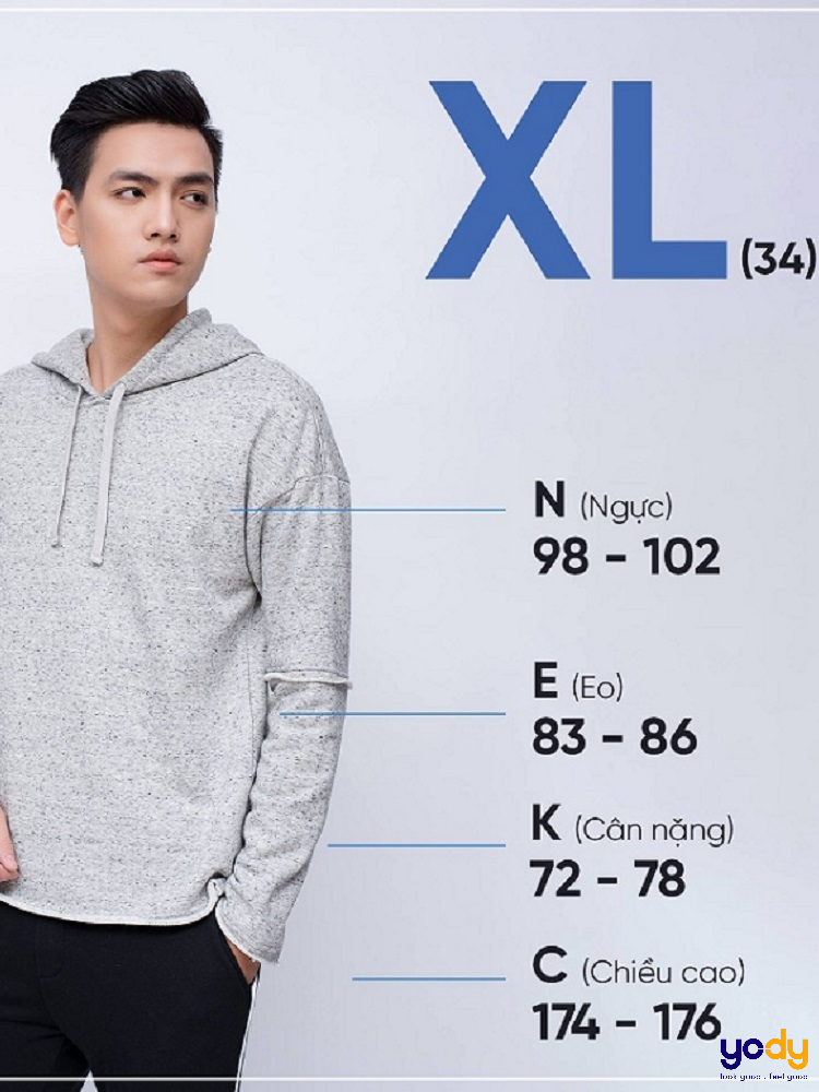 Size XL là bao nhiêu kg