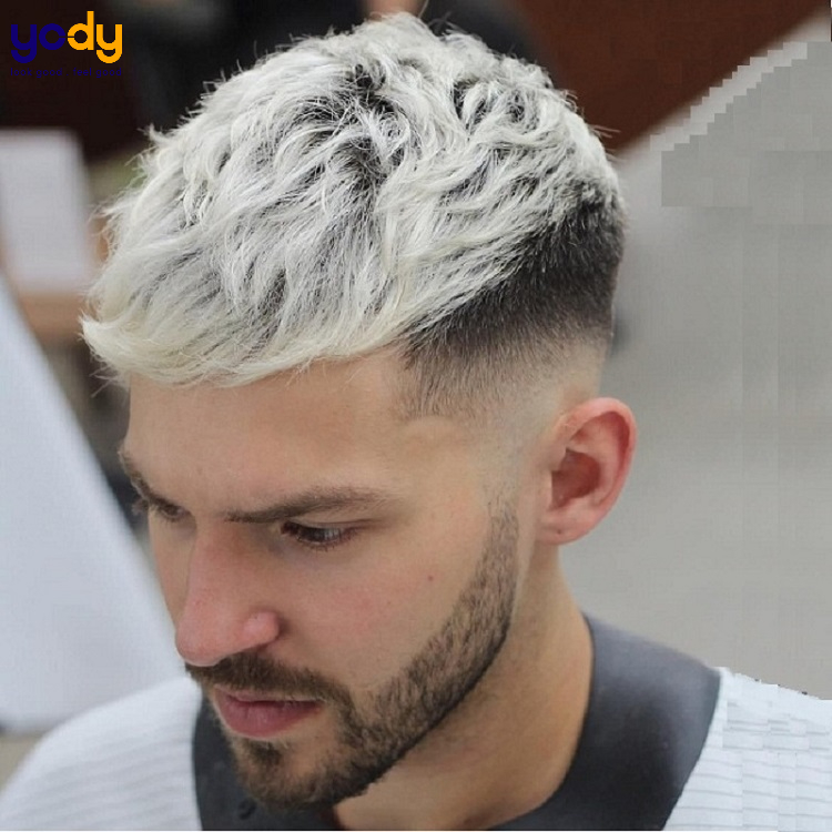 Short quiff màu xám khói trầm nam trẻ trung