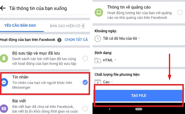 cách khôi phục tin nhắn đã xóa trên messenger