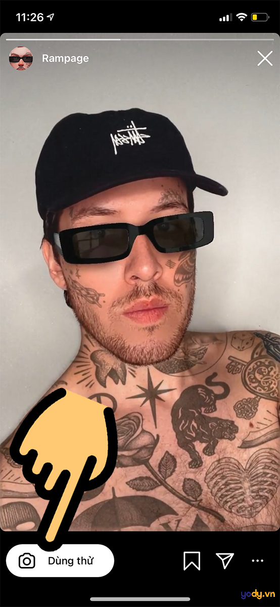Filter Instagram cho nam có hình xăm