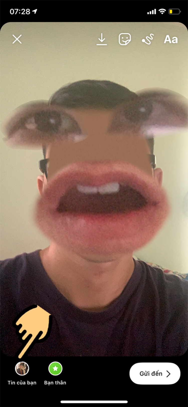 Filter che mặt đáng yêu