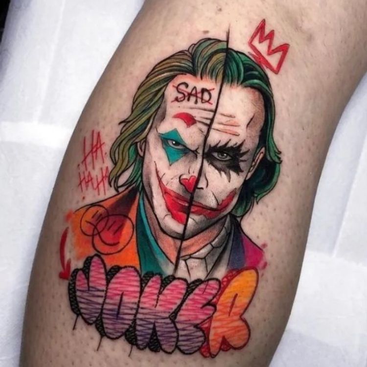 Hình xăm tay Joker 2 mặt