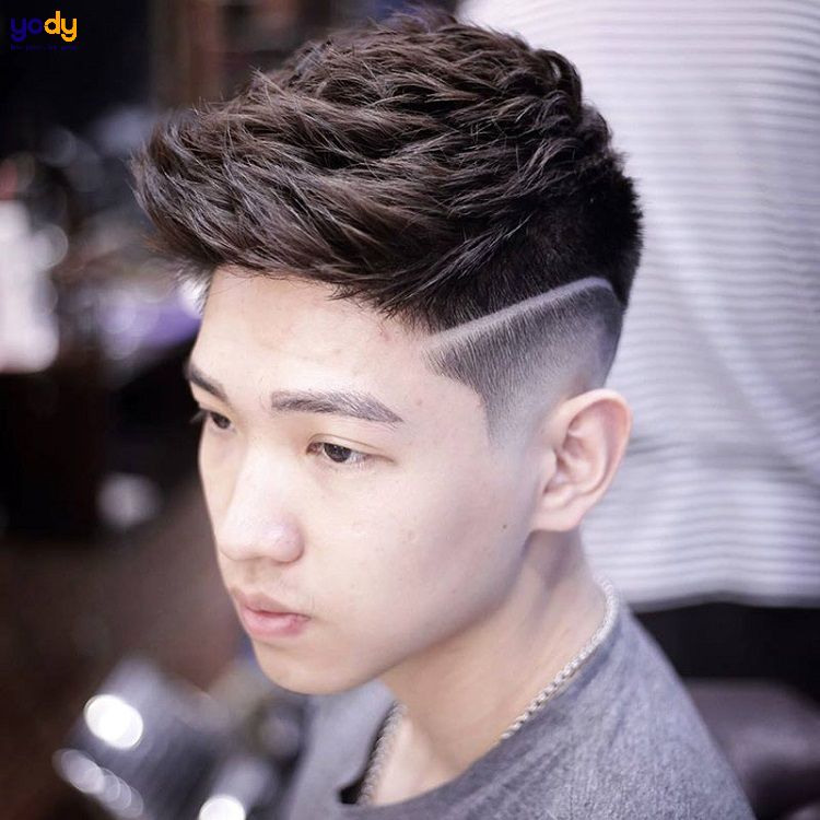 Kẻ tóc nam đẹp trên kiểu đầu Short Quiff