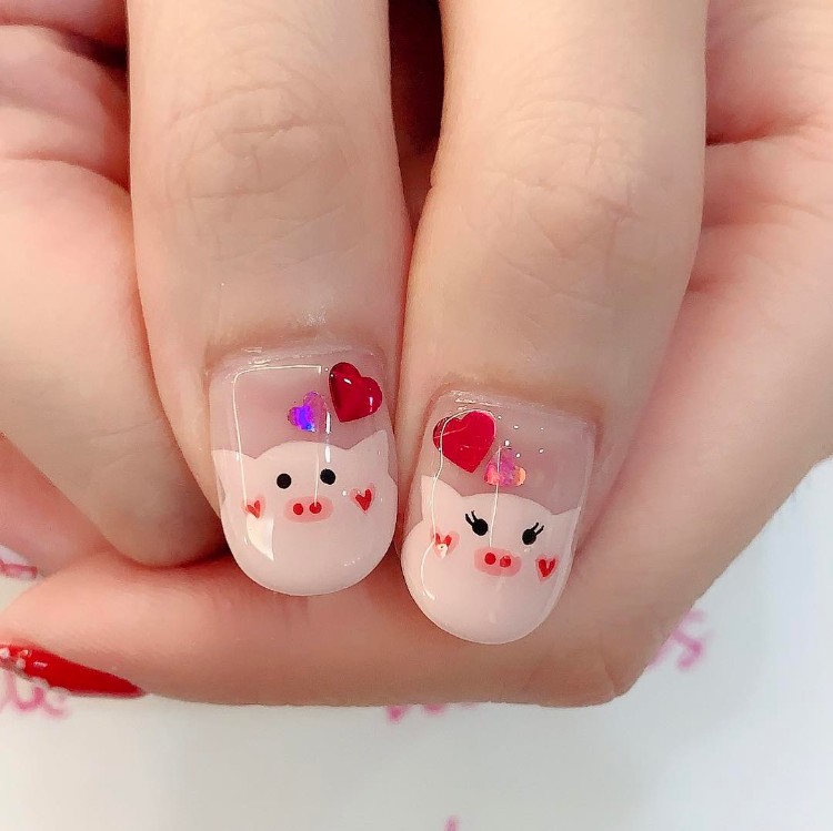 Nail box hình lợn cute