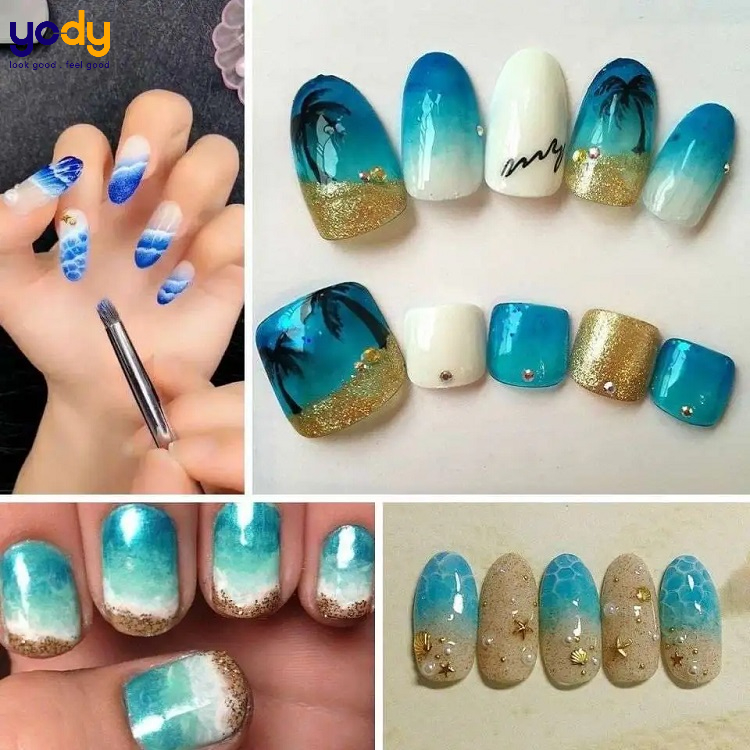 Mẫu nail bãi cát biển nổi bật