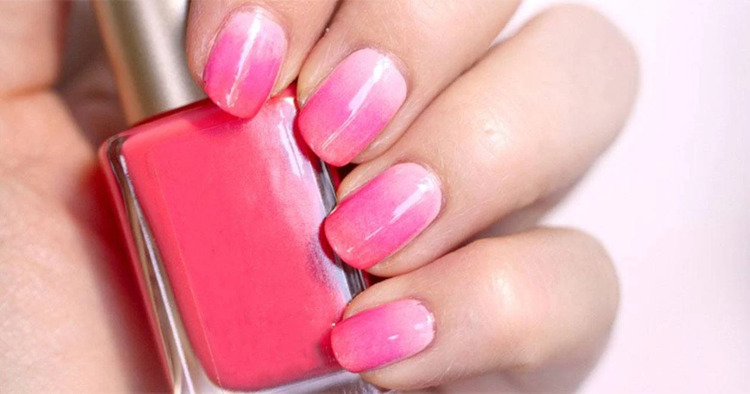 Mẫu nail ombre hồng đẹp