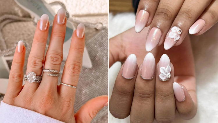 Mẫu nail ombre hồng đẹp