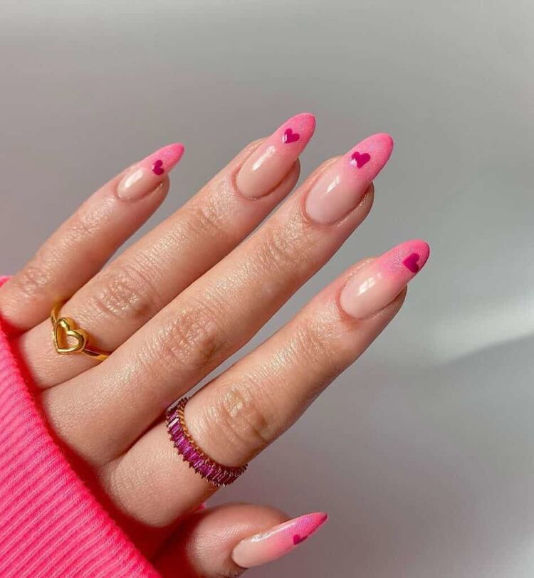 Mẫu nail ombre hồng đẹp