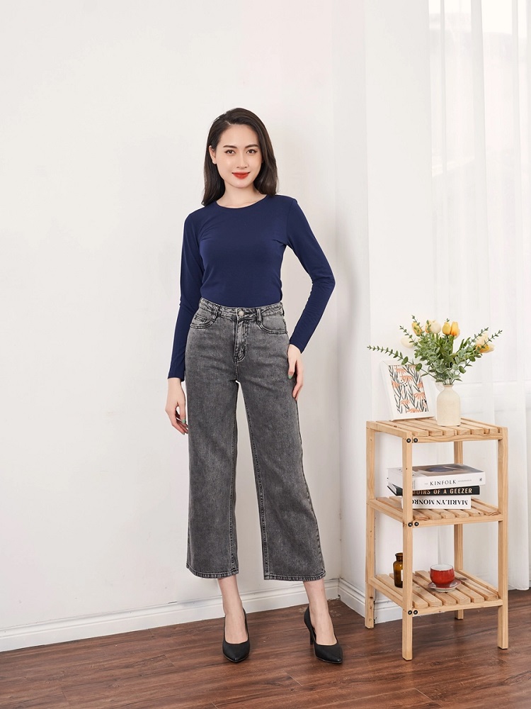 mua quần ống rộng cho người lùn