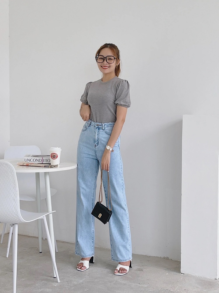 mua quần ống rộng cho người lùn