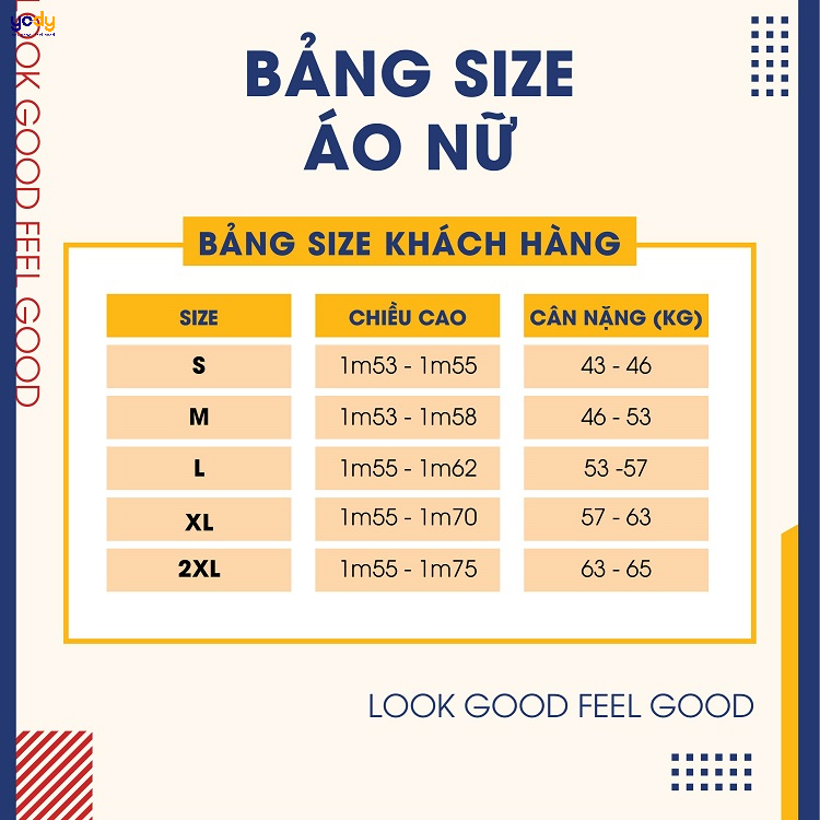 size áo sơ mi nữ