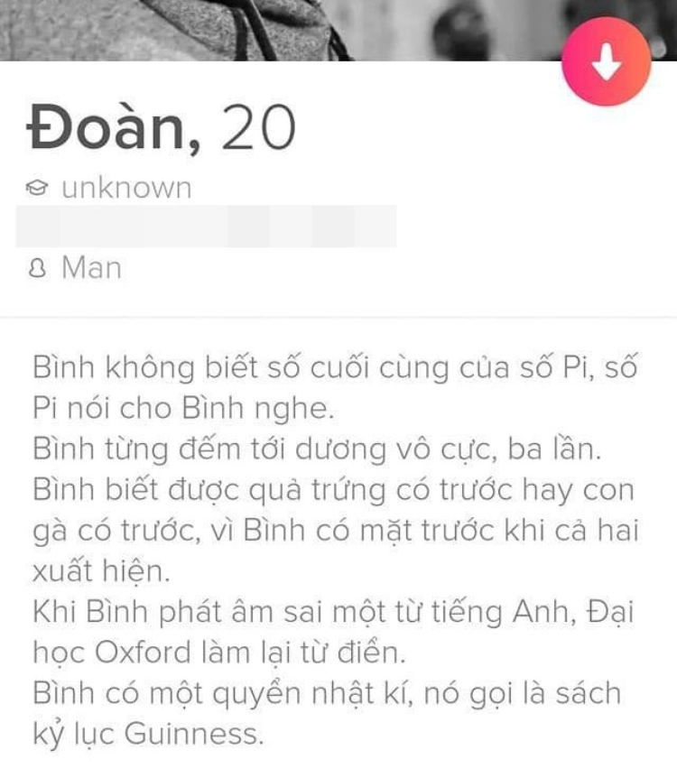 Bio tinder chất