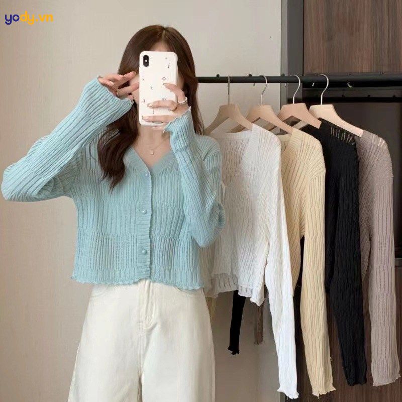 cách mix áo cardigan ngắn