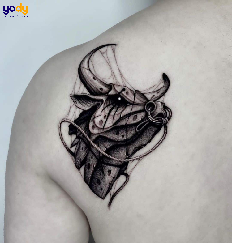 Tattoo hình trâu đẹp, nam tính