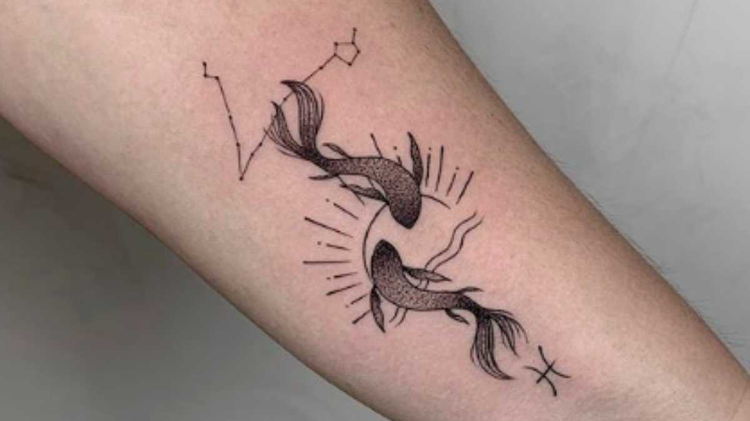 Mẫu tattoo Song Ngư ở tay đẹp, basic