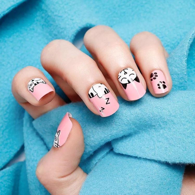 Mẫu nail hoạt hình cho học sinh